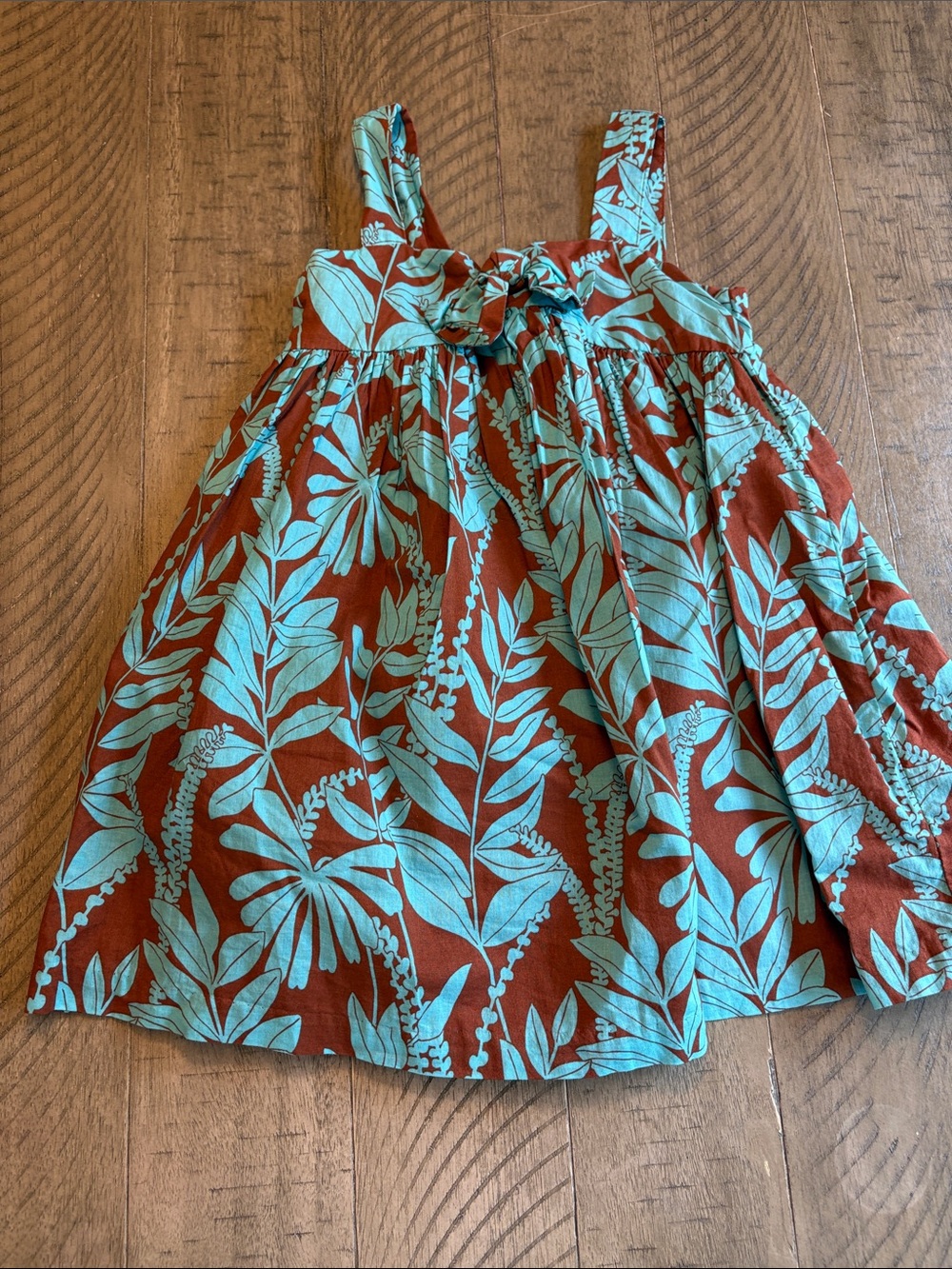 Janie and Jack Rust Brown Cotton Dress with Label Detail